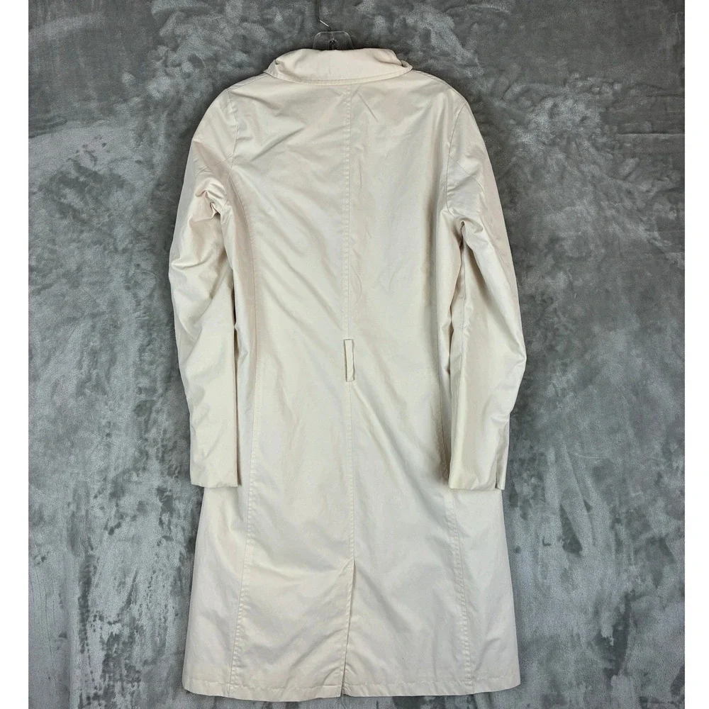 Caroll Paris‎ Womens Cream Asymmetric Zip Trench Coat Jacket Size 38 US Small